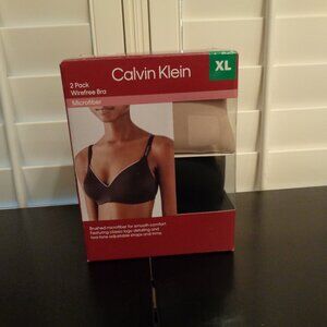 Calvin Klein XL wirefree brushed microfiber smooth comfort bras set of two